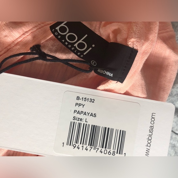 NWT Bobi Slubbed Jersey Swing Tank in Papaya - Size L - Picture 3 of 4